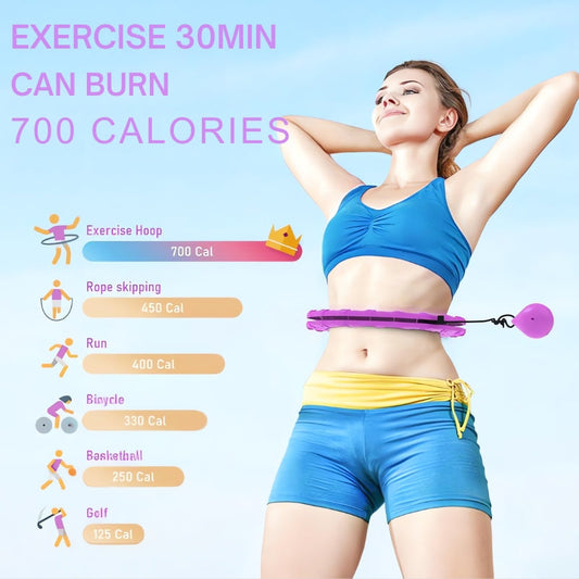 Smart Weighted Hula Hoop Set with 24 detachable links, adjustable weight, waist trainer, and built-in tracker