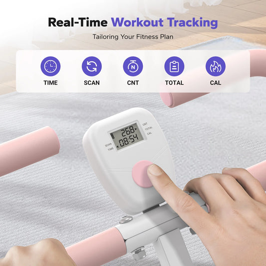 Adjustable squat trainer with 3 resistance bands and foldable frame for lower body and core workouts